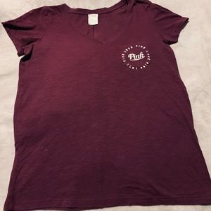 PINK Victoria’s Secret maroon short sleeve tee S